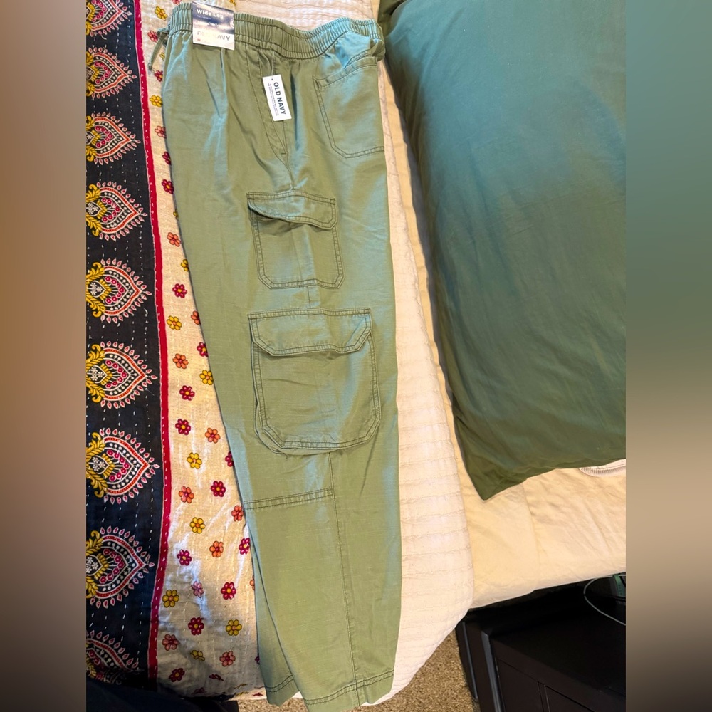 Old Navy Wide Leg Cargo Pant M - olive